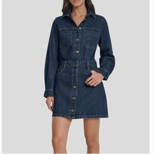 DKNY Long Sleeve Denim Shirtdress Size Medium